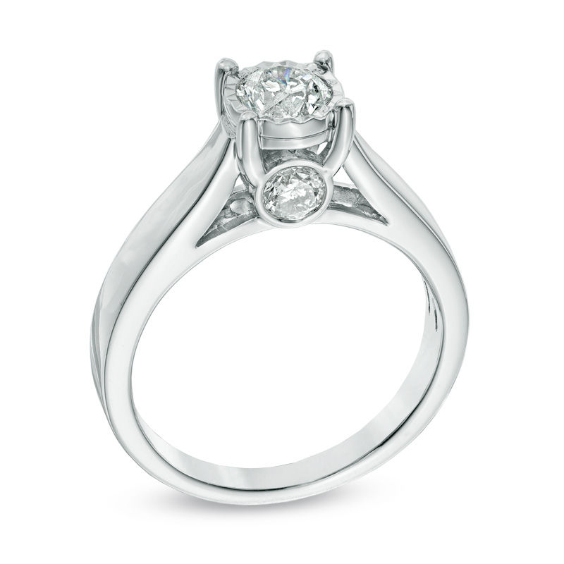 Main Image 2 of Previously Owned - 1 CT. T.W. Diamond Engagement Ring in 14K White Gold