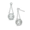 Thumbnail Image 0 of Previously Owned - 3/8 CT. T.W. Diamond Frame Trapeze Drop Earrings in 10K White Gold