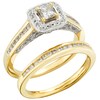 Thumbnail Image 2 of Previously Owned - 1 CT. T.W. Princess-Cut Diamond Frame Bridal Set in 14K Gold (I/I2)