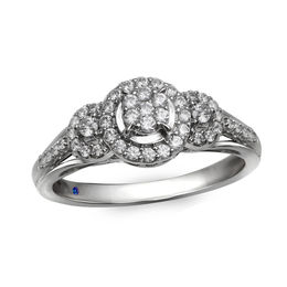 Previously Owned - Cherished Promise Collection™ 1/3 CT. T.W. Diamond Three Stone Frame Promise Ring in 10K White Gold
