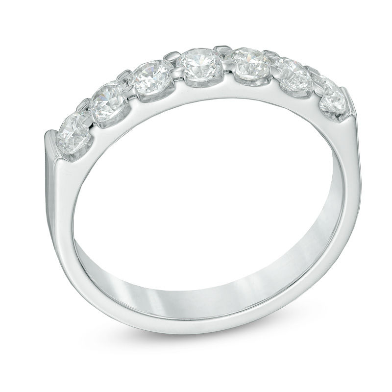 Main Image 2 of Previously Owned - 3/4 CT. T.W.  Diamond Seven Stone Anniversary Band in 14K White Gold (I/SI2)