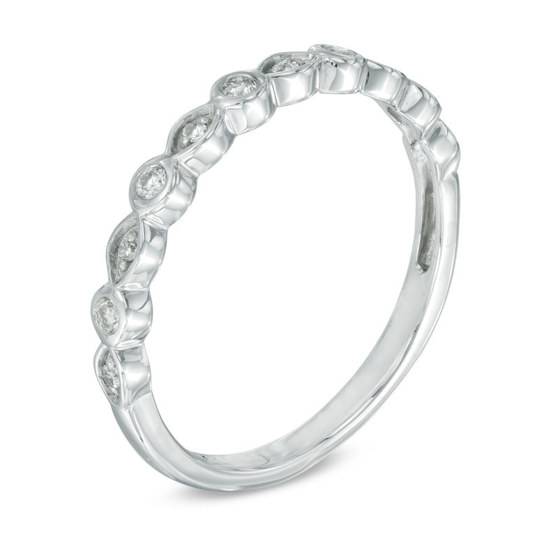 Main Image 2 of Previously Owned - Your Stone Your Story™ 1/10 CT. T.W. Diamond Vintage-Style Band in 14K White Gold