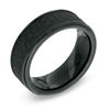 Thumbnail Image 2 of Previously Owned - Men's 8.0mm Hammered Inlay Comfort Fit Black Titanium Wedding Band