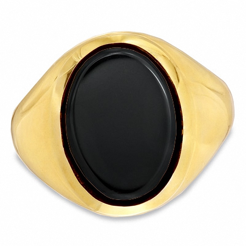 Main Image 1 of Previously Owned - Oval Onyx Ring in 10K Gold