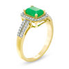 Thumbnail Image 2 of Previously Owned - Emerald-Cut Emerald and 1/4 CT. T.W. Diamond Frame Ring in 10K Gold
