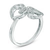 Thumbnail Image 2 of Previously Owned -  Diamond Accent Mirrored Hearts Ring in 10K White Gold