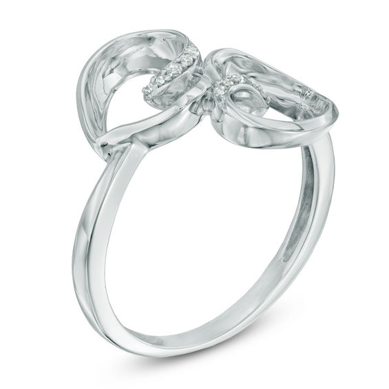 Previously Owned - Diamond Accent Mirrored Hearts Ring in 10K White Gold