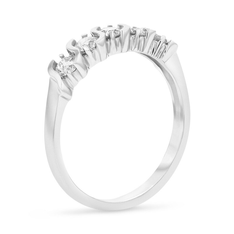 Main Image 2 of Previously Owned - 3/4 CT. T.W. Diamond Five Stone Anniversary Band in 14K White Gold