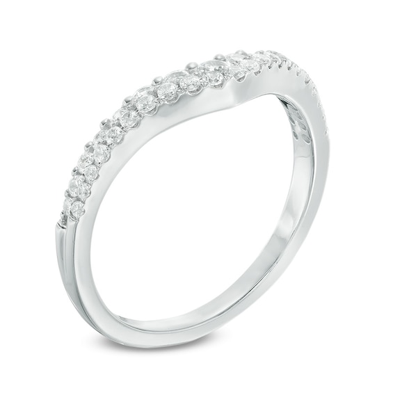 Previously Owned - 1/2 CT. T.w. Diamond Double Row Contour Band in 14K White Gold
