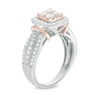 Thumbnail Image 2 of Previously Owned - 1 CT. T.W. Cushion-Shaped Multi-Diamond Frame Engagement Ring in 14K Two-Tone Gold