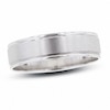 Thumbnail Image 1 of Previously Owned - 6.0mm Comfort-Fit Brushed Center Wedding Band in 10K White Gold