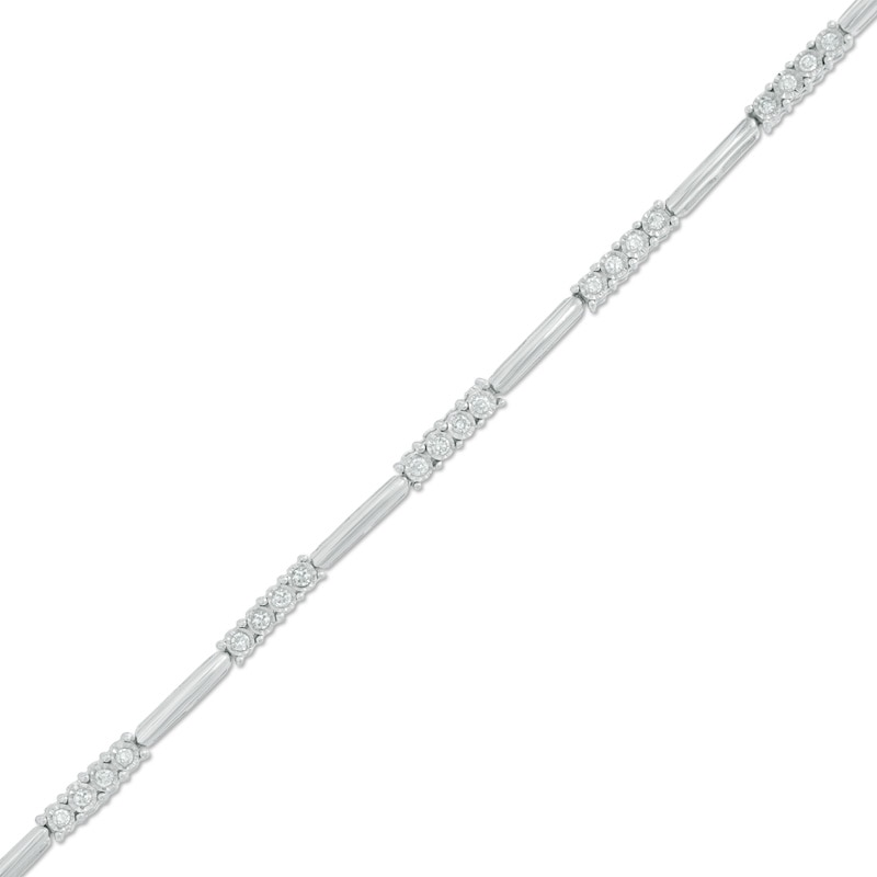 Main Image 1 of Previously Owned - 1/4 CT. T.W. Diamond Line Bracelet in 10K White Gold