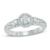 Thumbnail Image 1 of Previously Owned - 1/2 CT. T.W. Diamond Frame Engagement Ring in 10K White Gold