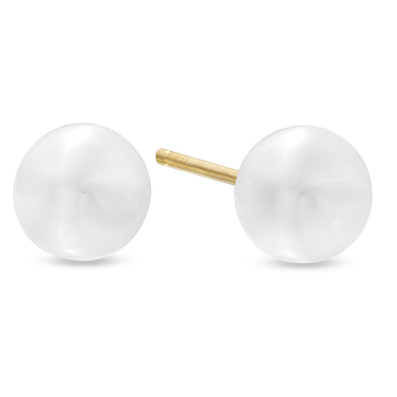 Main Image 1 of Previously Owned-5.0-5.5mm Freshwater Cultured Pearl Stud Earrings in 14K Gold