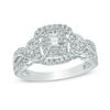 Thumbnail Image 1 of Previously Owned - 1/2 CT. T.W. Diamond Frame Twist Vintage-Style Engagement Ring in 10K White Gold