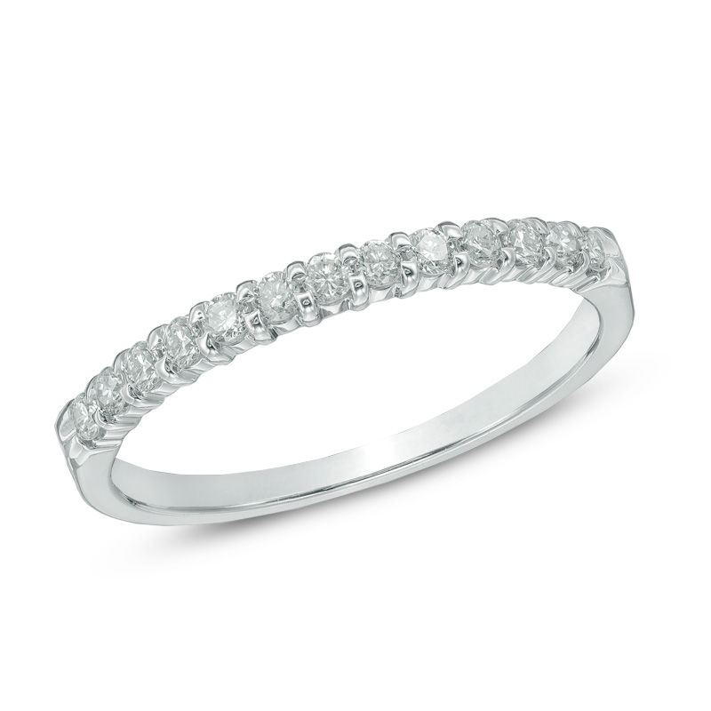Main Image 1 of Previously Owned - 1/4 CT. T.W.  Diamond Wedding Band in 14K White Gold (I/SI2)