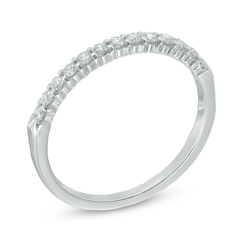 Main Image 2 of Previously Owned - 1/4 CT. T.W.  Diamond Wedding Band in 14K White Gold (I/SI2)