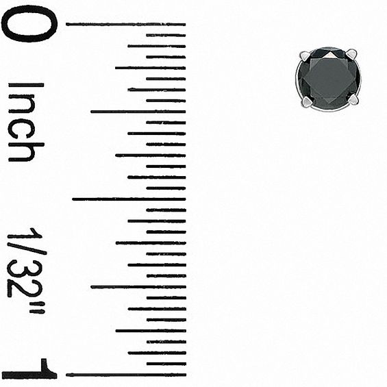 Previously Owned - 1 CT. T.w. Black Diamond Stud Earrings in 10K White Gold