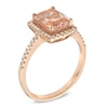 Thumbnail Image 2 of Previously Owned - Cushion-Cut Morganite and 1/6 CT. T.W. Diamond Frame Ring in 10K Rose Gold