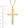 Thumbnail Image 2 of Previously Owned - Men's Cross Pendant in Stainless Steel and Yellow IP - 24"