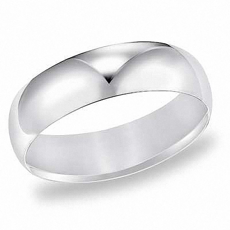 Previously Owned - Men's 6.0mm Comfort Fit Wedding Band in 14K White Gold