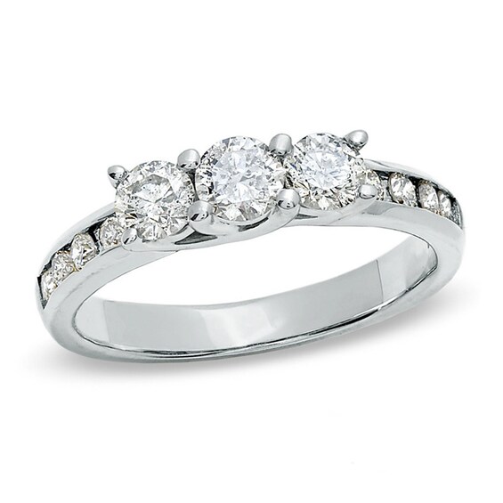 Previously Owned - 1 CT. T.w. Diamond Three Stone Ring in 10K White Gold