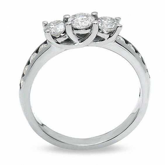 Previously Owned - 1 CT. T.w. Diamond Three Stone Ring in 10K White Gold