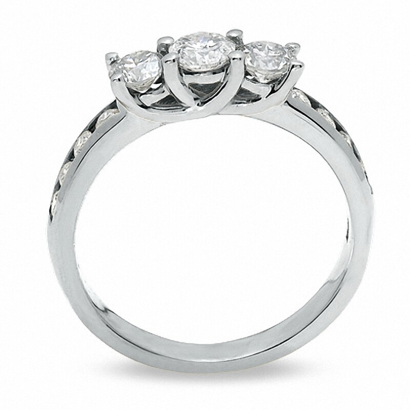 Main Image 2 of Previously Owned - 1 CT. T.W. Diamond Three Stone Ring in 10K White Gold