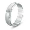 Thumbnail Image 1 of Previously Owned - Men's 6.0mm Comfort-Fit Brushed Center Milgrain-Edge Wedding Band in 10K White Gold