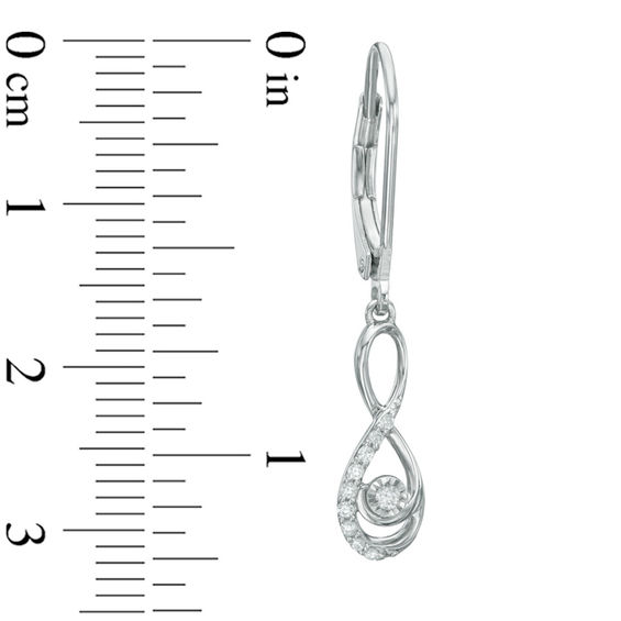 Previously Owned - 1/10 CT. T.w. Diamond Infinity Drop Earrings in 10K White Gold