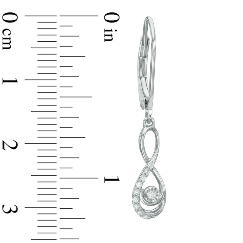 Main Image 2 of Previously Owned - 1/10 CT. T.W. Diamond Infinity Drop Earrings in 10K White Gold