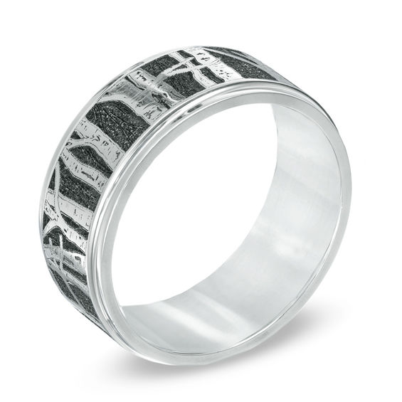 Previously Owned - 9.0mm Aspen Tree Comfort Fit Cobalt Wedding Band