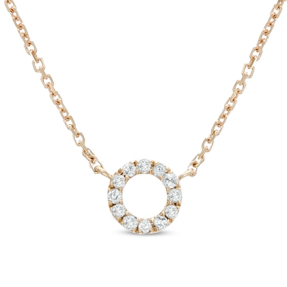 Previously Owned - Diamond Accent Dainty Circle Necklace in 10K Gold