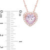 Thumbnail Image 2 of Previously Owned - 9.0mm Heart-Shaped Lab-Created Pink and White Sapphire Frame Pendant in Sterling Silver with 18K Rose Gold Plate