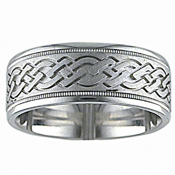 Previously Owned - 8.0mm Comfort Fit Wedding Band in 14K White Gold