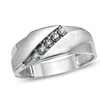 Thumbnail Image 1 of Previously Owned - Diamond Accent Slant Wedding Band in 10K White Gold