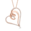 Thumbnail Image 1 of Previously Owned - 1/6 CT. T.W. Diamond Looping Tilted Heart Pendant in 10K Rose Gold