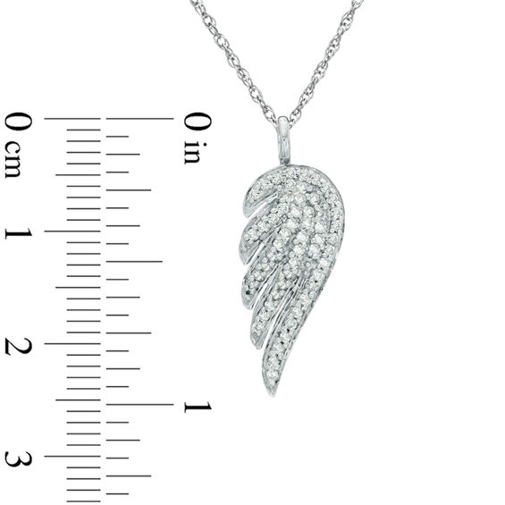 Previously Owned - 1/3 CT. T.w. Diamond Single Wing Pendant in 14K White Gold