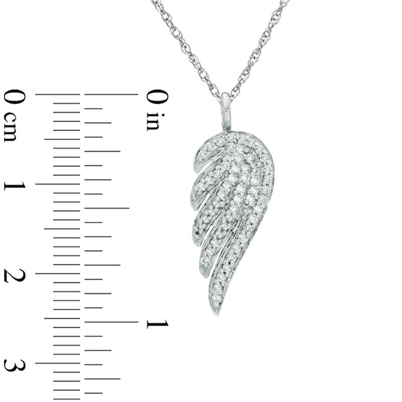 Main Image 2 of Previously Owned - 1/3 CT. T.W. Diamond Single Wing Pendant in 14K White Gold