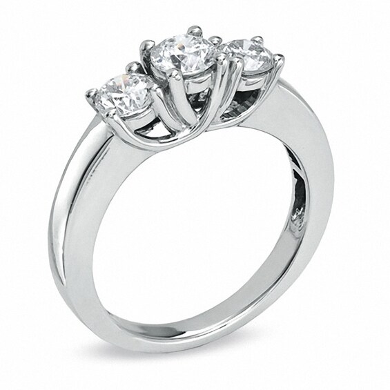 Previously Owned - 1 CT. T.w. Diamond Three Stone Ring in 14K White Gold