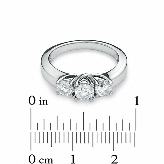 Previously Owned - 1 CT. T.w. Diamond Three Stone Ring in 14K White Gold