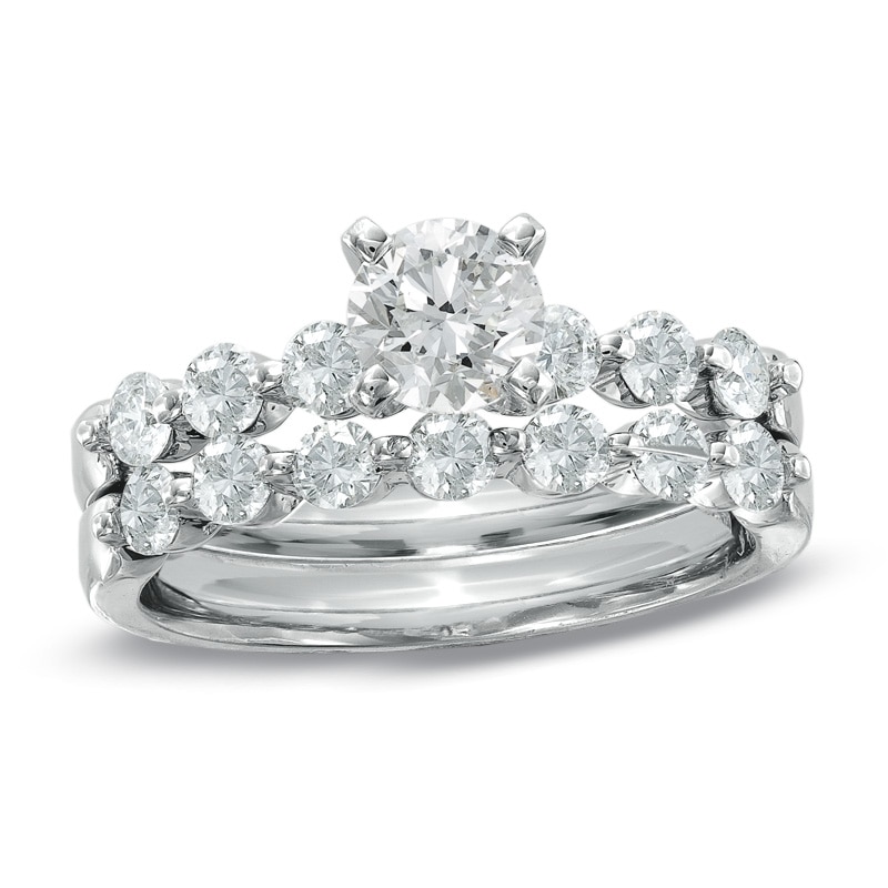 Main Image 1 of Previously Owned 1-3/4 CT. T.W. Diamond Bridal Set in 14K White Gold