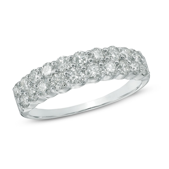 Previously Owned - 1 CT. T.w. Diamond Double Row Anniversary Band in 14K White Gold