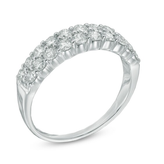 Previously Owned - 1 CT. T.w. Diamond Double Row Anniversary Band in 14K White Gold