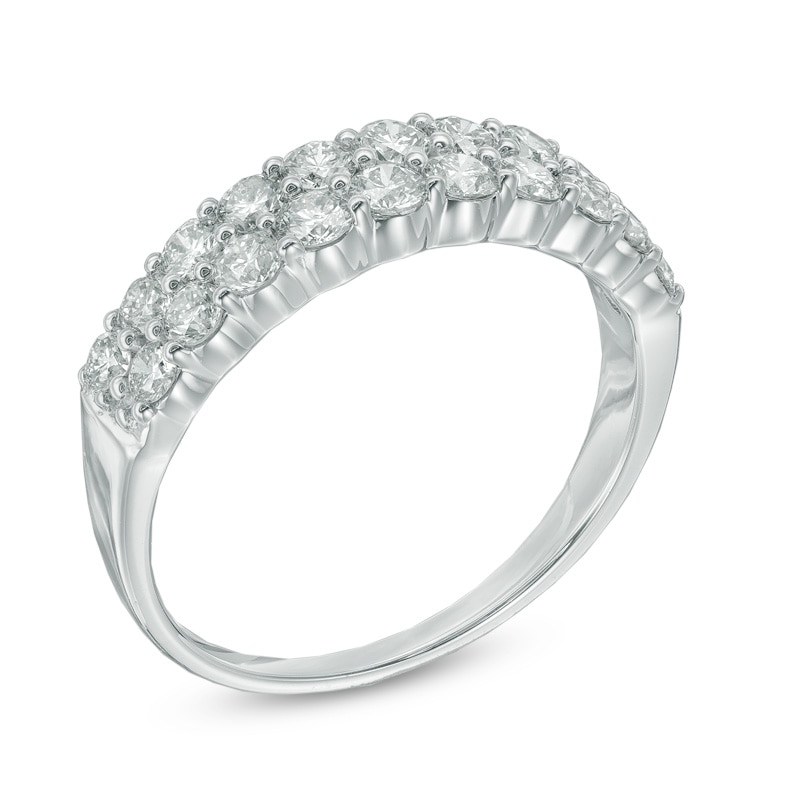 Main Image 2 of Previously Owned - 1 CT. T.W. Diamond Double Row Anniversary Band in 14K White Gold