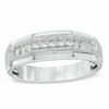 Thumbnail Image 1 of Previously Owned - 1/3 CT. T.W. Diamond Satin Wedding Band in 10K White Gold