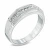 Thumbnail Image 2 of Previously Owned - 1/3 CT. T.W. Diamond Satin Wedding Band in 10K White Gold