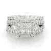 Thumbnail Image 1 of Previously Owned 4 CT. T.W. Quad Princess-Cut Diamond Frame Soldered Bridal Set in 14K White Gold