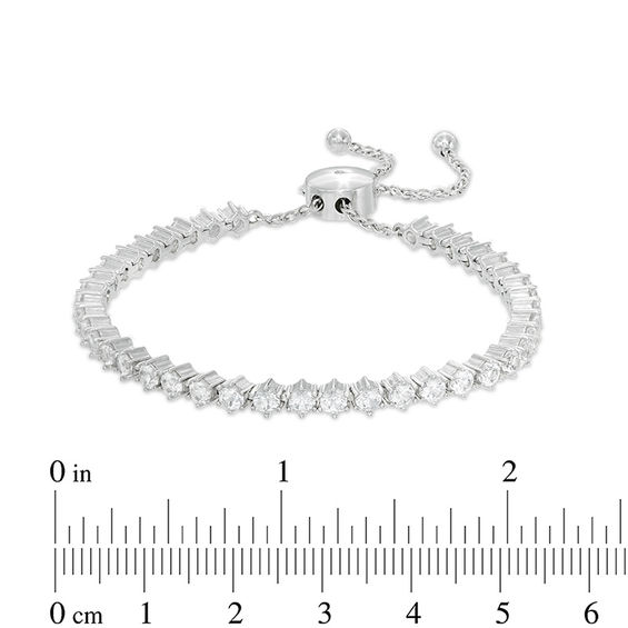 Previously Owned - Lab-Created White Sapphire Bolo Bracelet in Sterling Silver - 9.0"