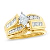 Thumbnail Image 1 of Previously Owned - 1 CT. T.W. Marquise Diamond Bypass Bridal Set in 14K Gold